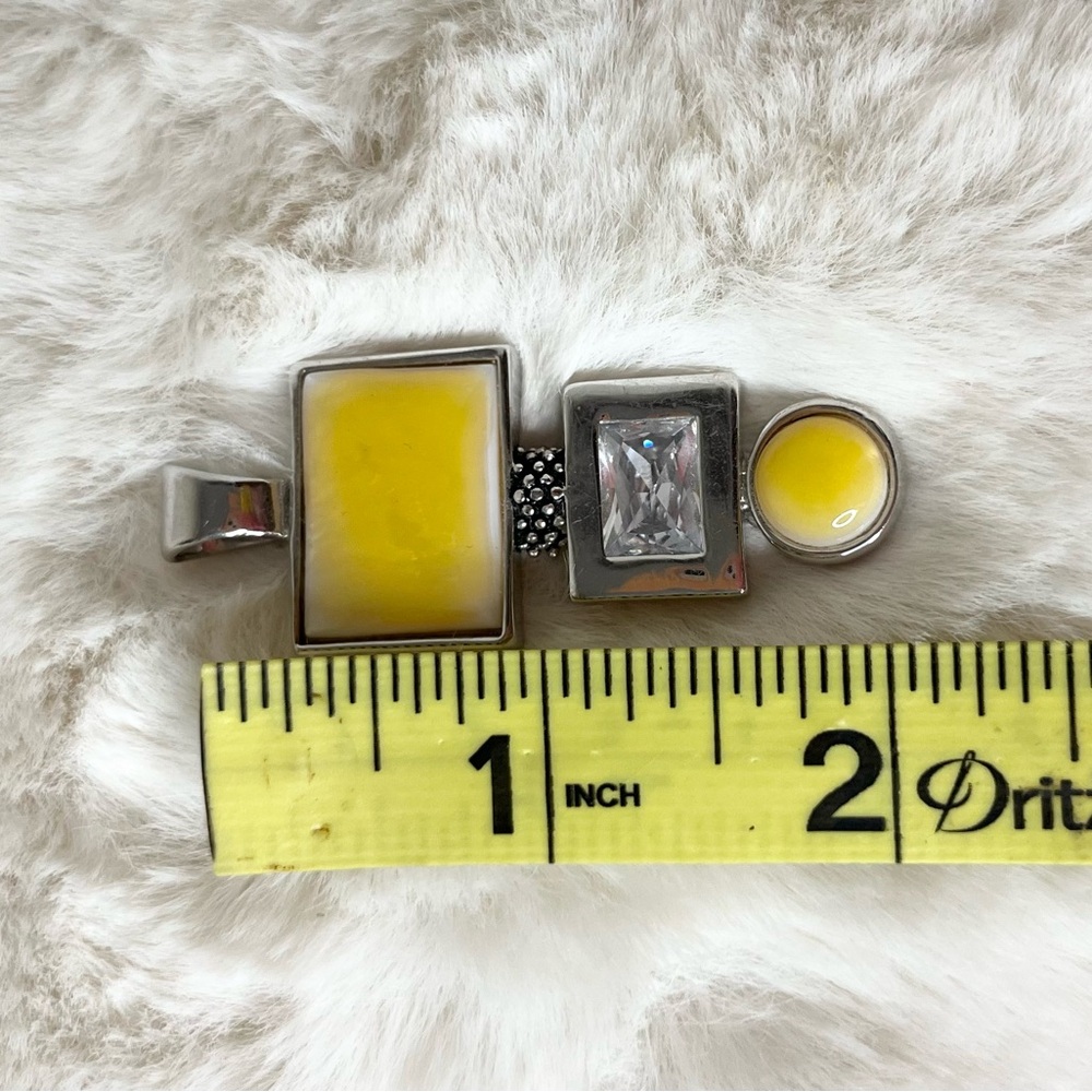Vintage Lia Sophia Elegant Silver and Yellow Pendant - Picture 5 of 5